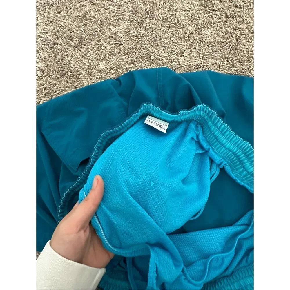 nike men’s swim trunks swim shorts blue lined men’s size XL